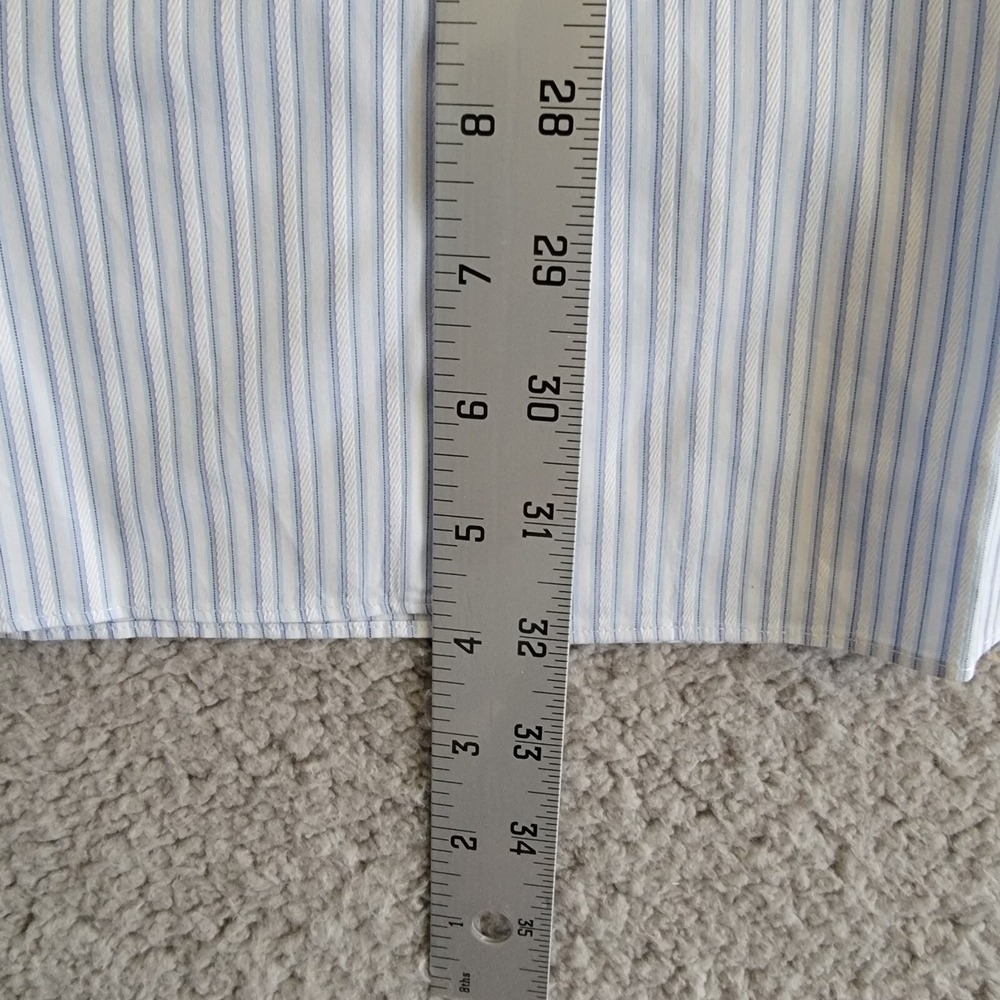 Tommy Bahama Button Down Shirt Men 18 34/35 Blue White Striped Long Sleeve - Picture 6 of 8